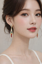 Elegant Multicolour Gemstone Drop Earrings
