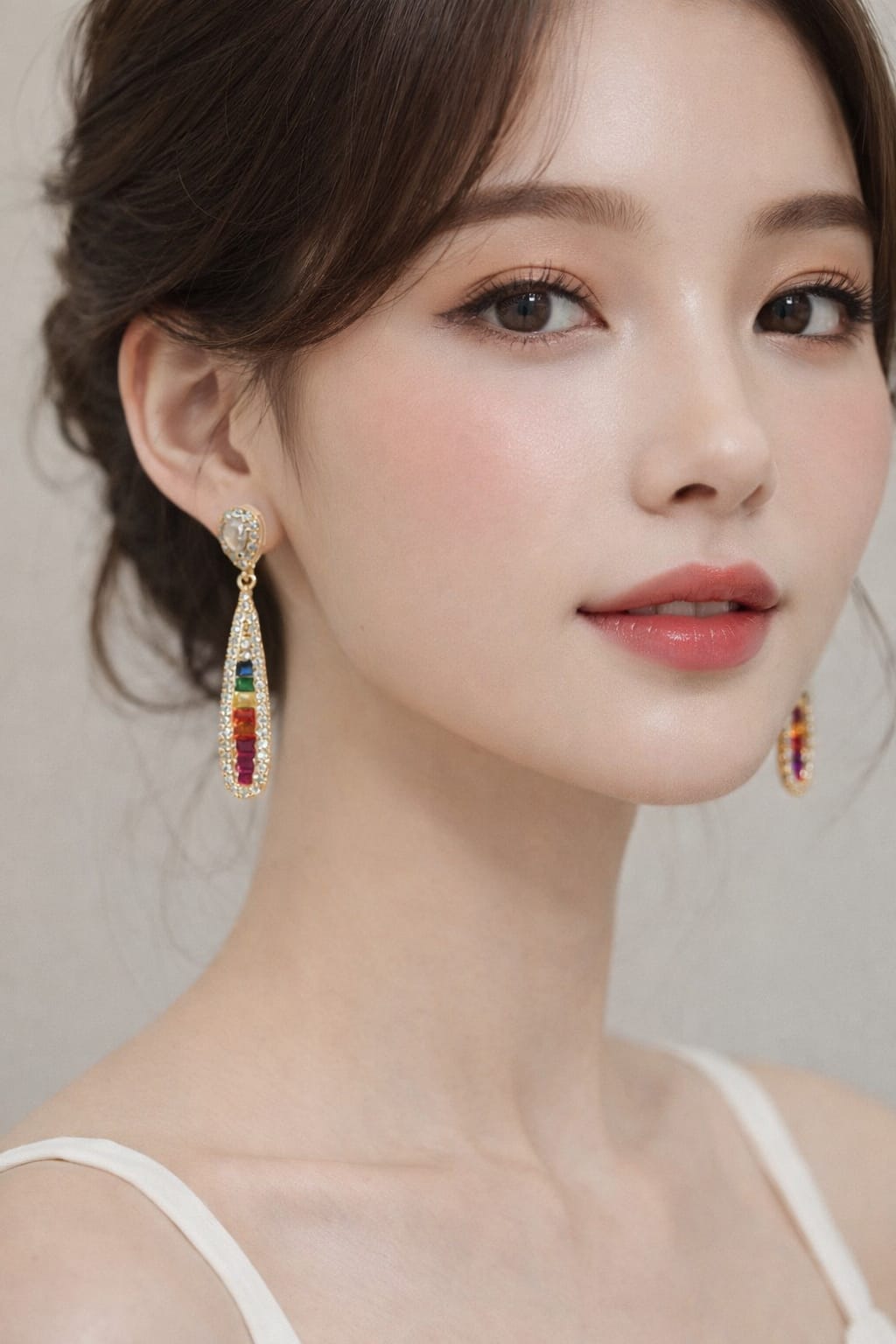 Elegant Multicolour Gemstone Drop Earrings