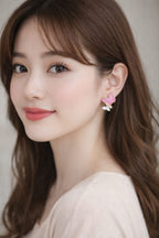 Butterfly Resin & Zirconia Diamond-Studded Earrings for Women