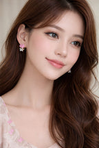 Butterfly Resin & Zirconia Diamond-Studded Earrings for Women