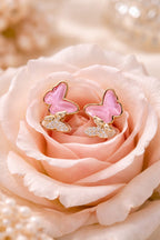 Butterfly Resin & Zirconia Diamond-Studded Earrings for Women