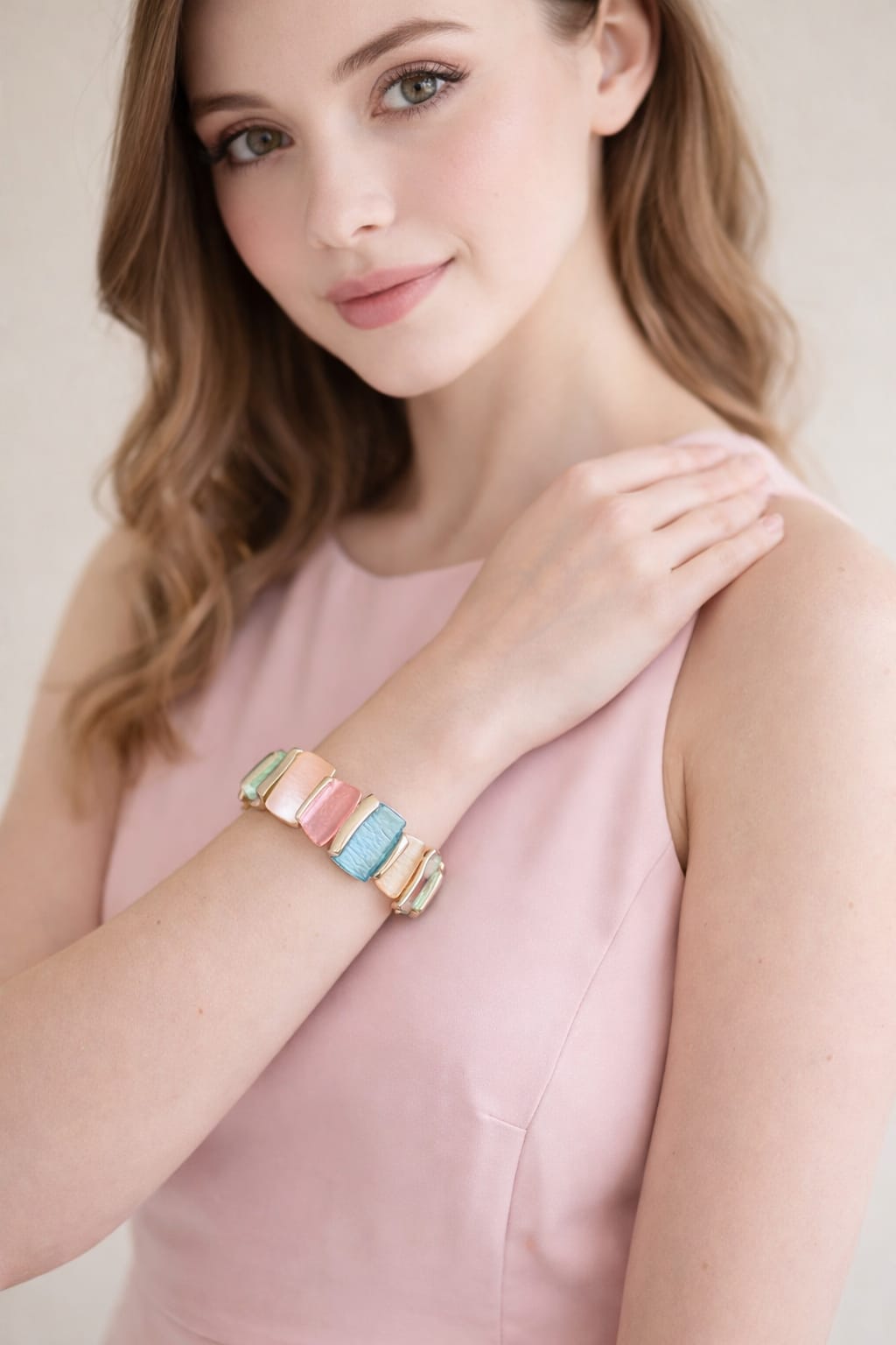 Multicolour Enamel-Plated Bracelet for Women