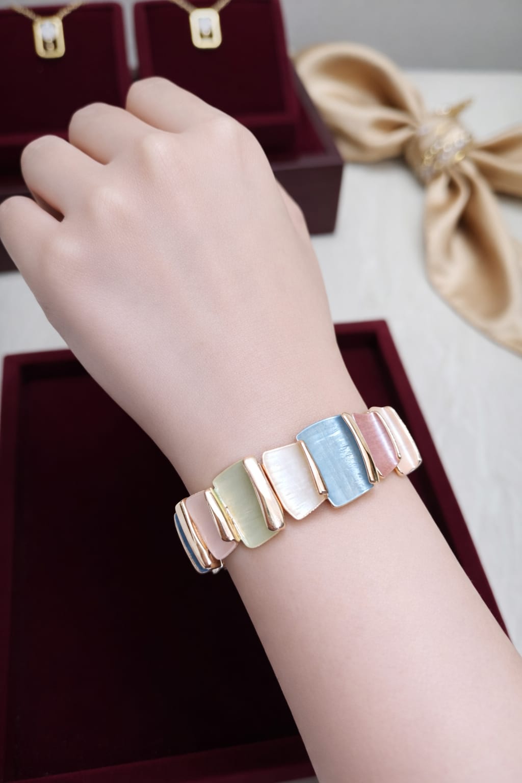 Multicolour Enamel-Plated Bracelet for Women