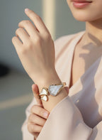 Mother of Pearl Nacre Enamel-Plated Bracelet for Women