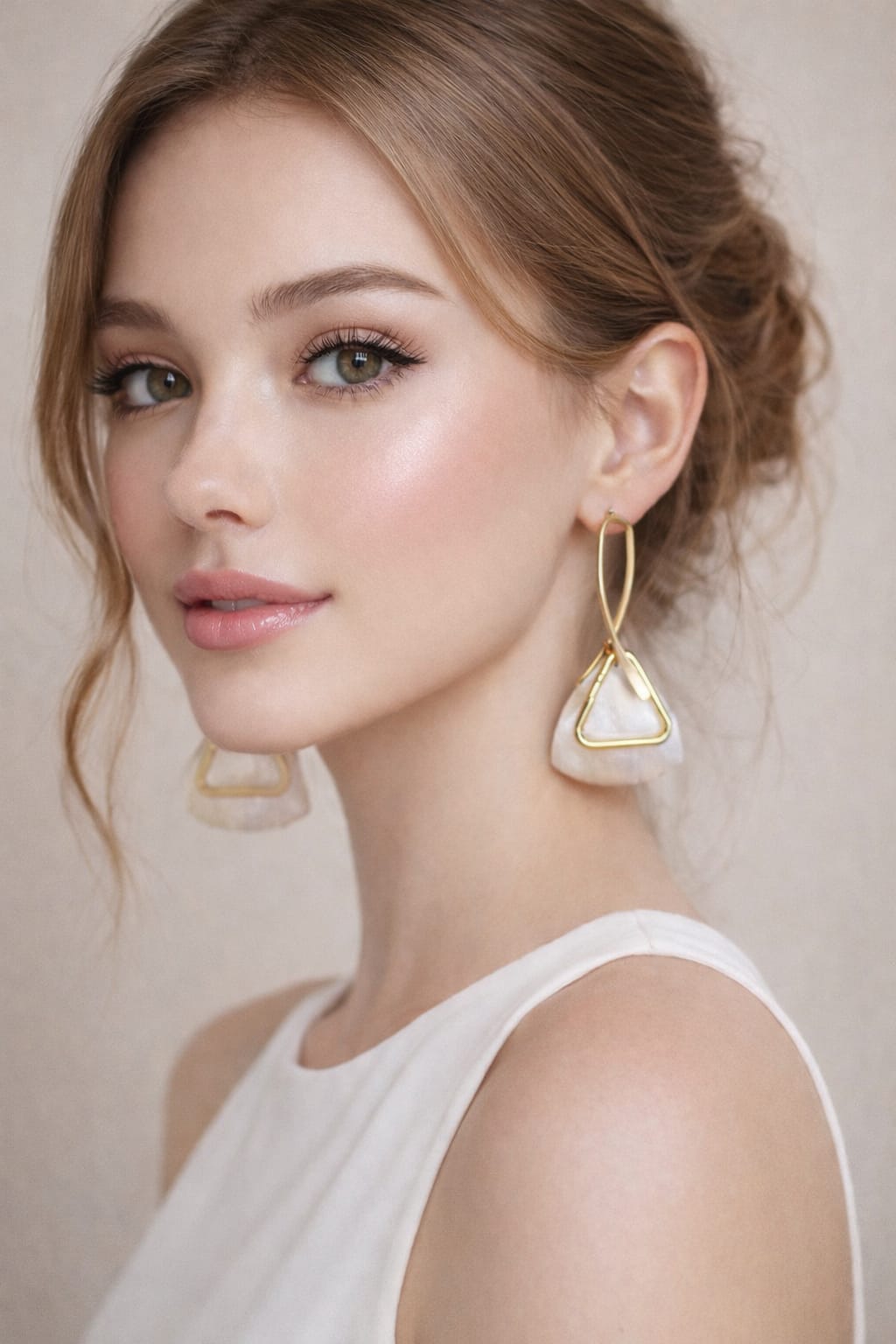 Elegant Brushed Acrylic, Resin & Gold-Tone Stainless Steel Earrings