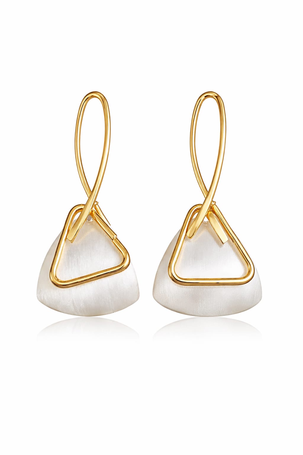 Elegant Brushed Acrylic, Resin & Gold-Tone Stainless Steel Earrings