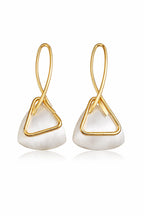 Elegant Brushed Acrylic, Resin & Gold-Tone Stainless Steel Earrings