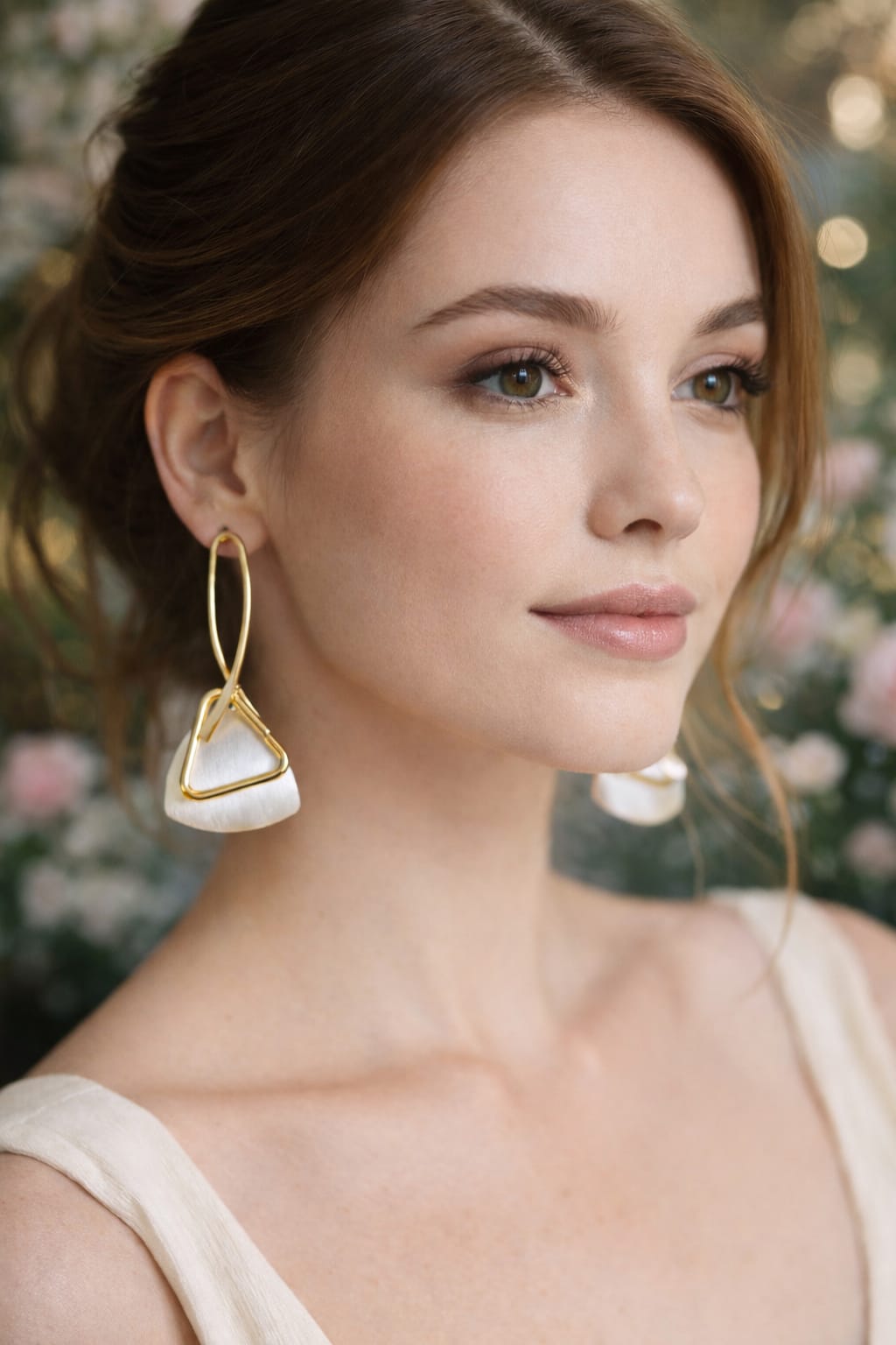 Elegant Brushed Acrylic, Resin & Gold-Tone Stainless Steel Earrings