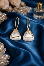 Elegant Brushed Acrylic, Resin & Gold-Tone Stainless Steel Earrings