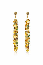 Gold-Tone Cascading Disc Dangle Earrings – Elegant Partywear Statement