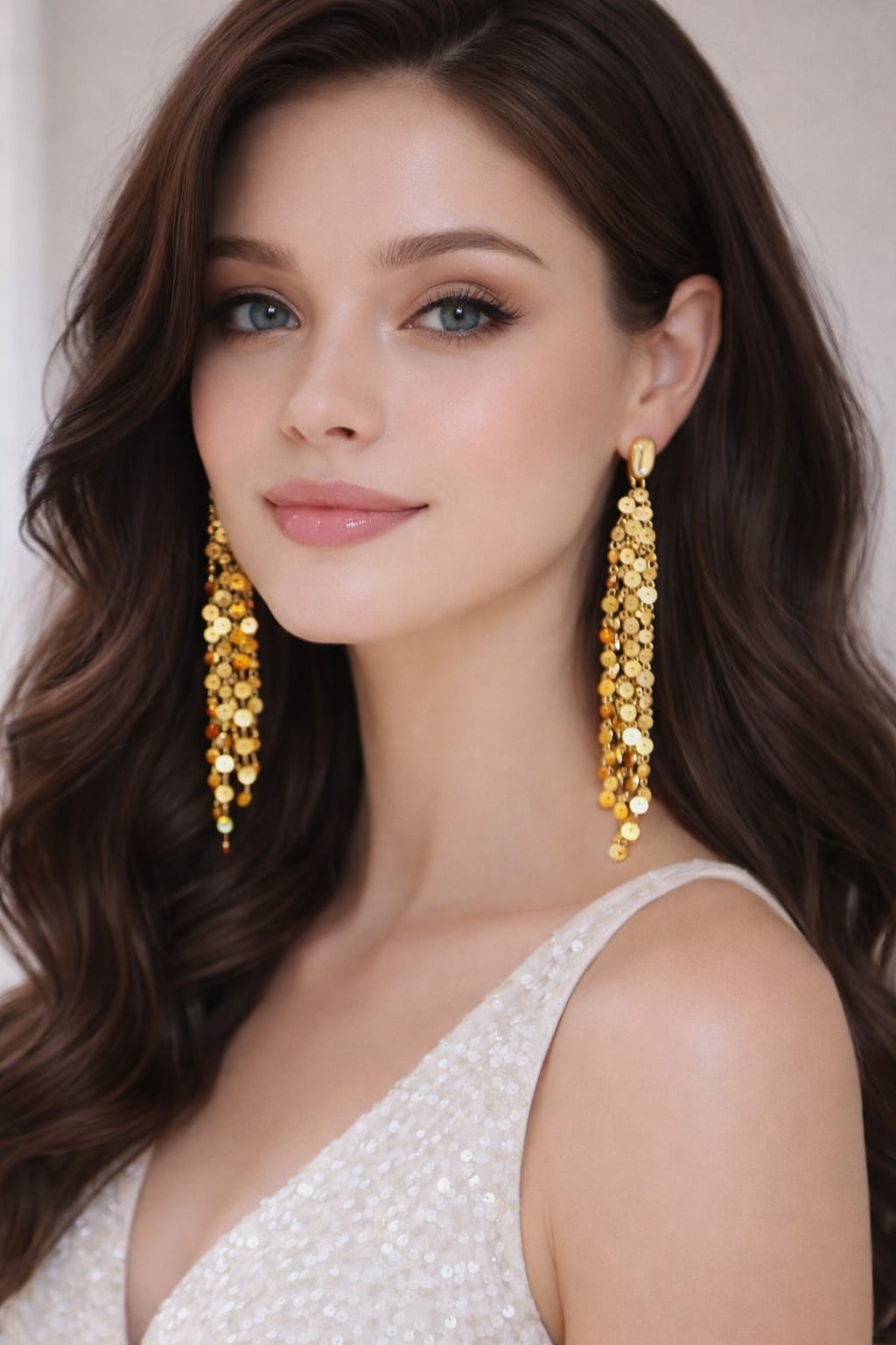 Gold-Tone Cascading Disc Dangle Earrings – Elegant Partywear Statement