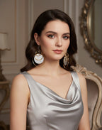 Gold & Silver Multi-Layer Hoop Dangle Earrings – Lightweight Statement Drop