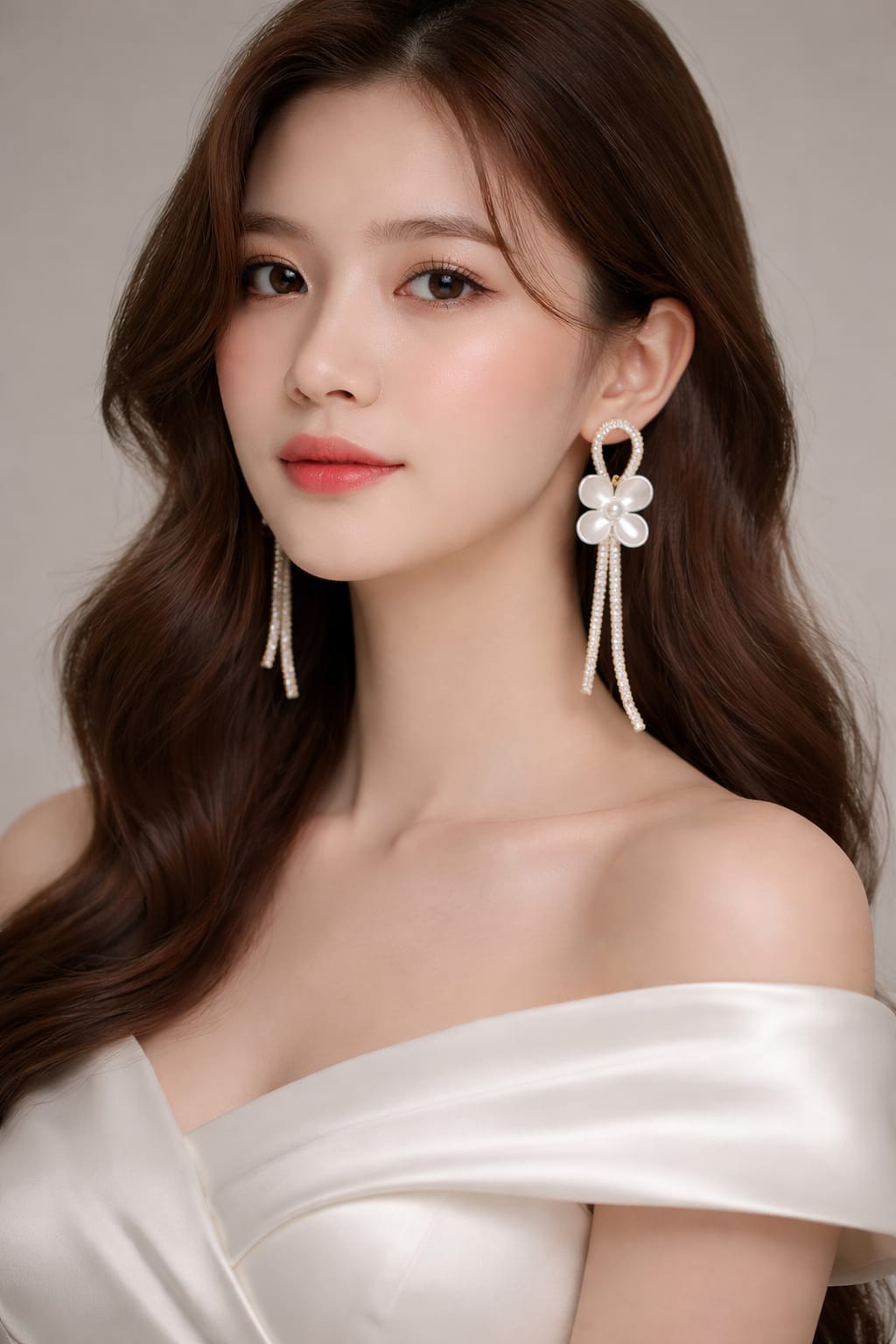 Gold Plated Floral Pearl & Crystal Long Tassel Earrings – Elegant Partywear