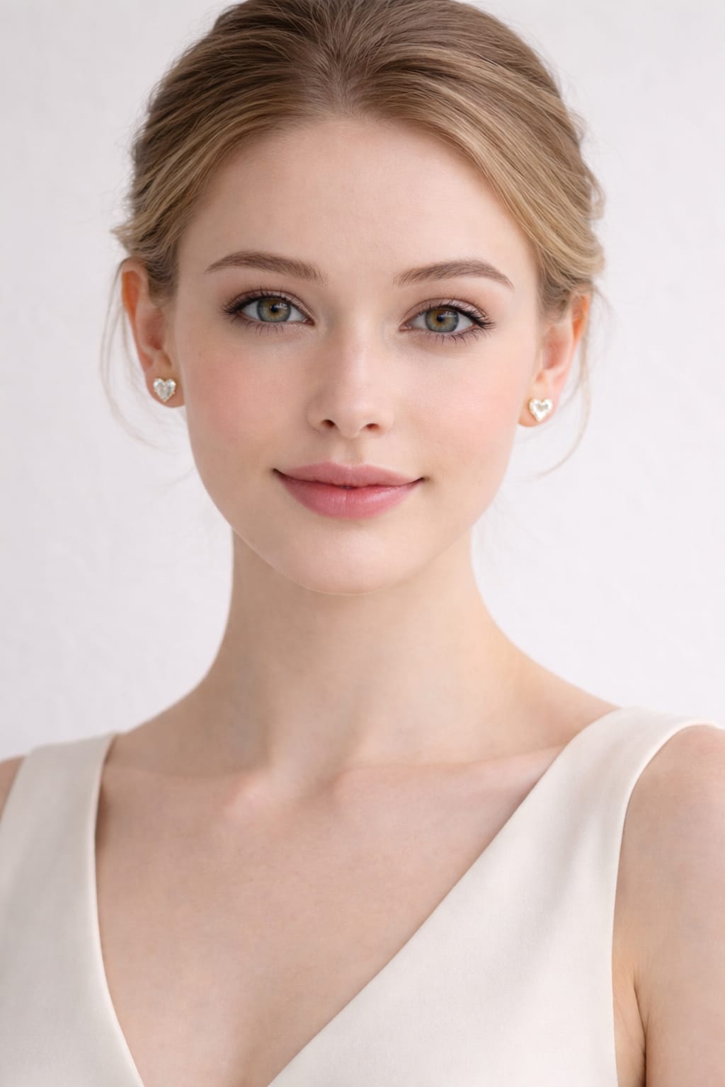 GlamGirl Heart-Shaped CZ Stud Earrings – Gold-Plated Elegant Statement