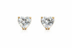 GlamGirl Heart-Shaped CZ Stud Earrings – Gold-Plated Elegant Statement