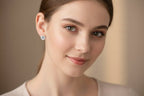 GlamGirl Heart-Shaped CZ Stud Earrings – Gold-Plated Elegant Statement