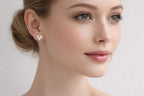 GlamGirl Heart-Shaped CZ Stud Earrings – Gold-Plated Elegant Statement