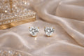 GlamGirl Heart-Shaped CZ Stud Earrings – Gold-Plated Elegant Statement