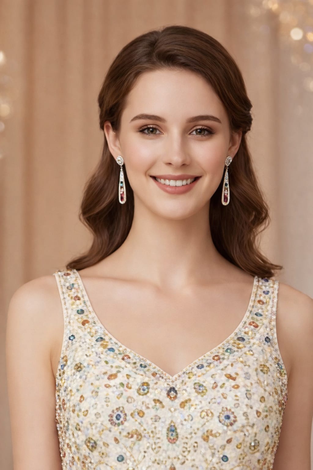 Elegant Multicolour Gemstone Drop Earrings