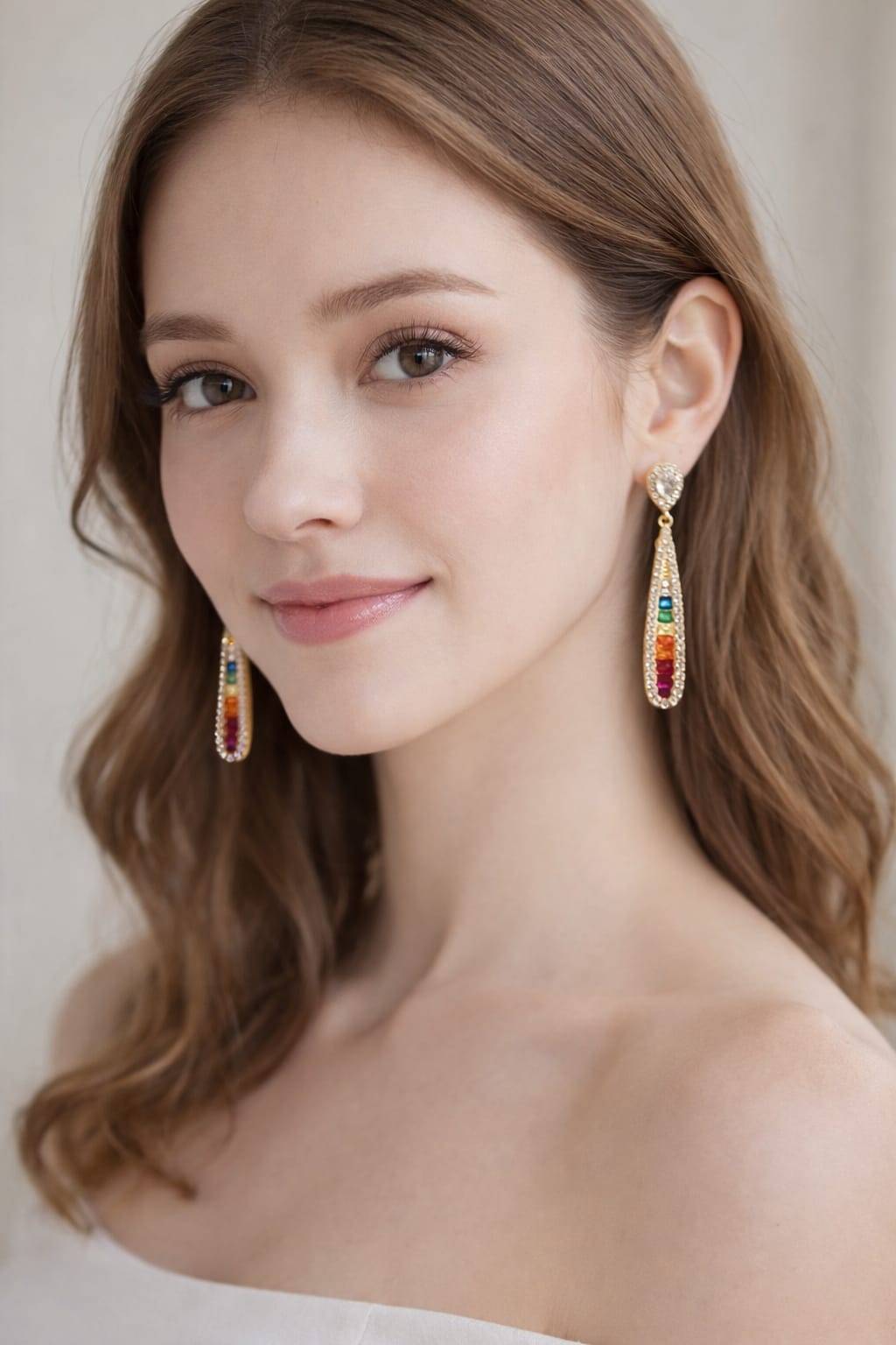 Elegant Multicolour Gemstone Drop Earrings