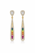 Elegant Multicolour Gemstone Drop Earrings