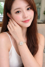 Floral Diamond-Studded Bracelet for Women